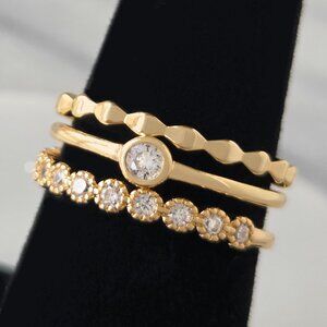 Dainty Gold Boho 3-ring set, Charmed Aroma Wanderlust Collection